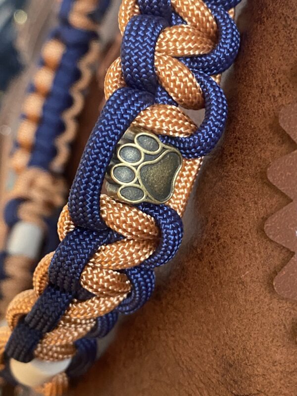Tauleine und Halsband Set blau Cognac – Bild 11