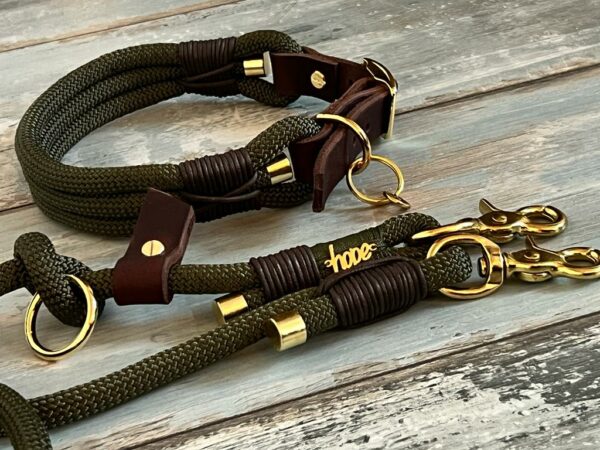 Hundeleine und Halsband aus Tau – Bild 3