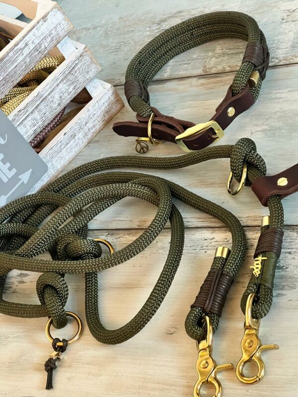 Hundeleine und Halsband aus Tau – Bild 8