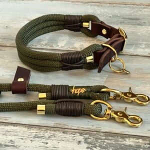 Hundeleine und Halsband aus Tau