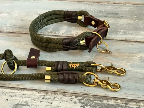 Hundeleine und Halsband aus Tau