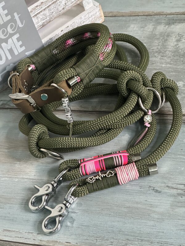Army Green Tauleine und Halsband Set – Bild 10