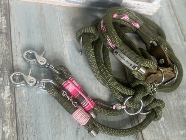 Army Green Tauleine und Halsband Set – Bild 2