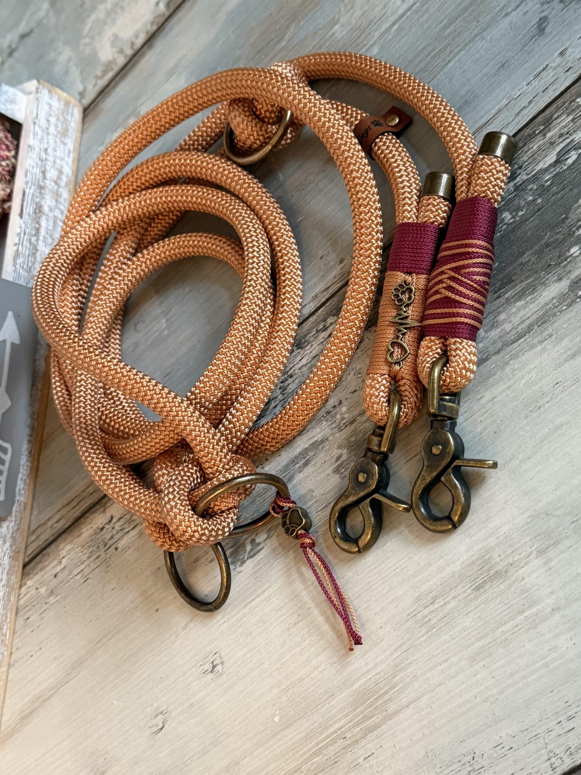 Hundeleine und Halsband Set Kupfer – Bild 5