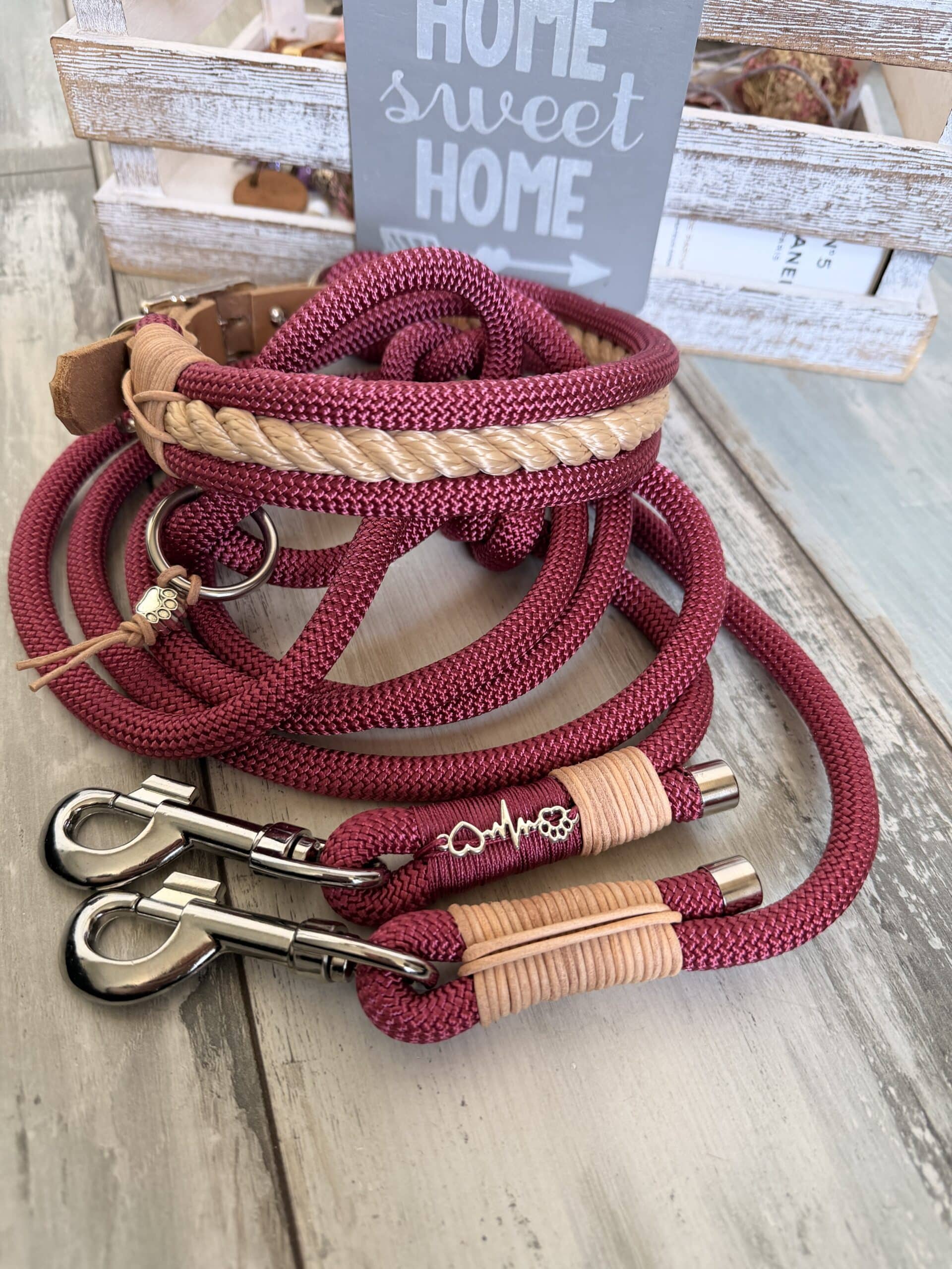 Tauleine und Halsband Set -Vino- â Bild 5