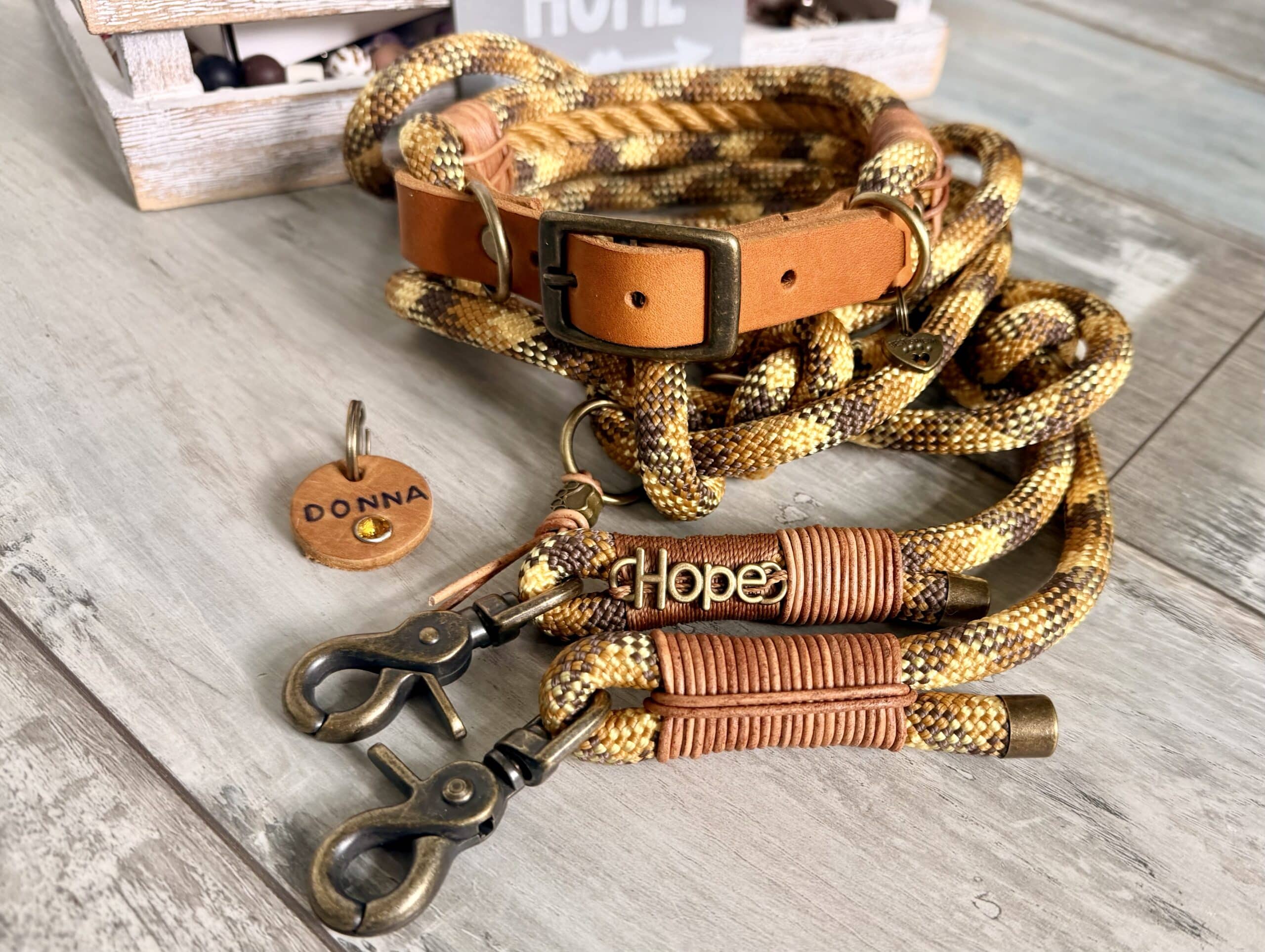 Tauleine und Halsband Set Vintage Desert – Bild 9