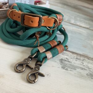 Hundeleine und Halsband für große und kleine Hunde verstellbar Handmade