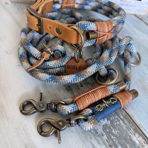 Hundeleine in Halsband Set Dünenpfote verstellbar