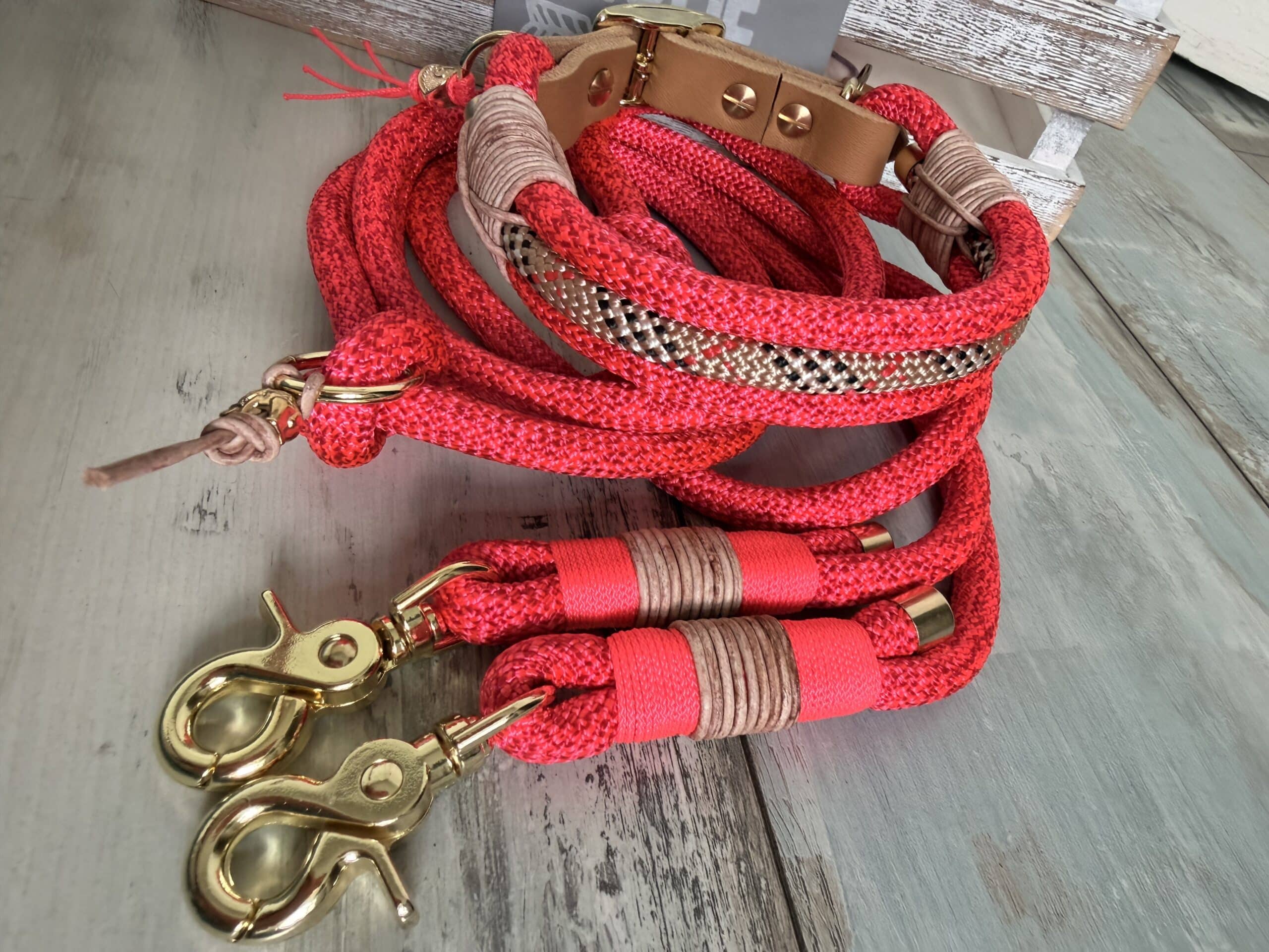 Halsband und Hundeleinen Set Rotes Kliff – Bild 4