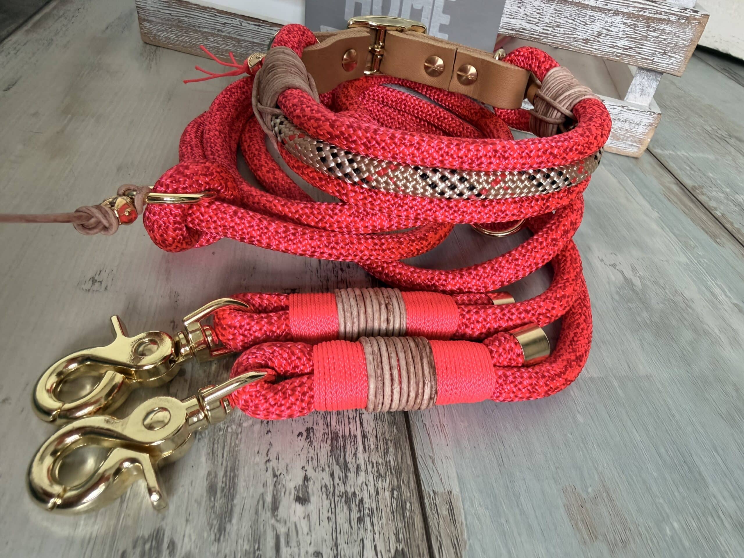 Halsband und Hundeleinen Set Rotes Kliff – Bild 3